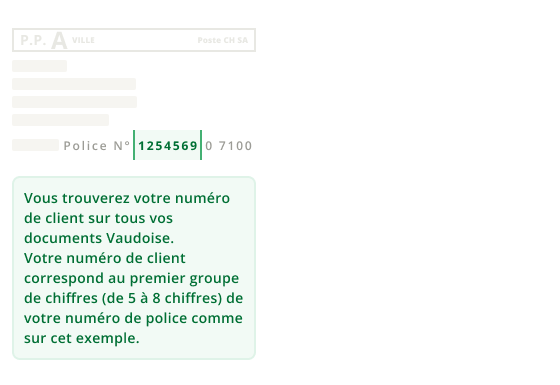 Numéro de client Numéro de client