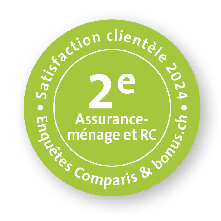 Satisfaction clientèle 2024 - Comparis et bonuch.ch - 2e place - Assurance RC ménage