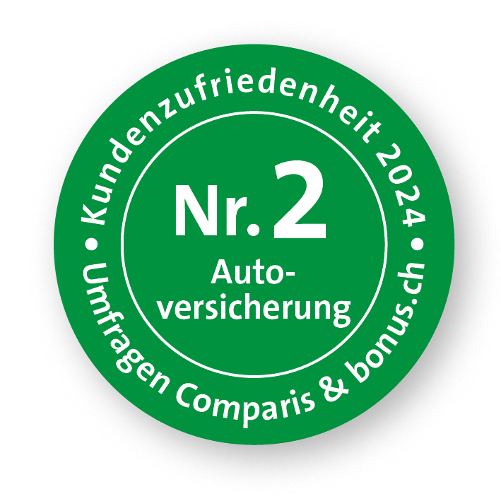 Kundenzufriedenheit 2024 - Comparis und bonuch.ch - 2. Platz - Autoversicherung