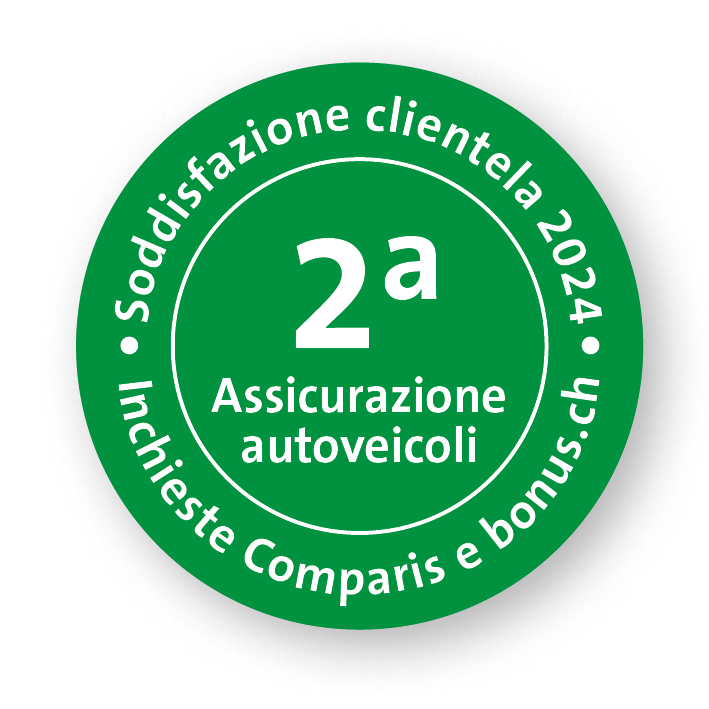 Soddisfazione clientela 2024 - Comparis e bonuch.ch - 2° posto - Assicurazione autoveicoli